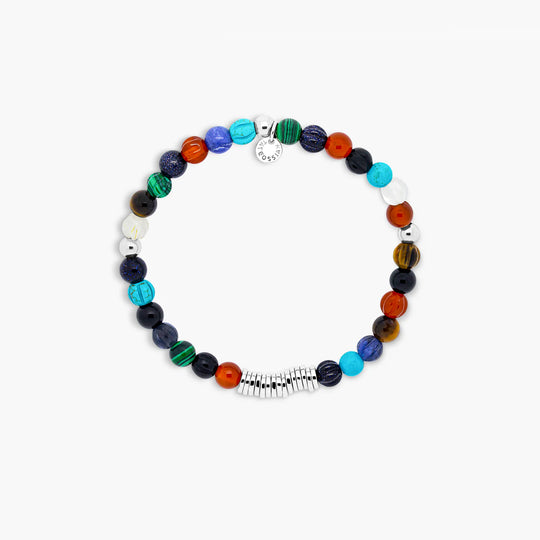 Tateossian Classic Disk Bracelet In Multi Colored Stones