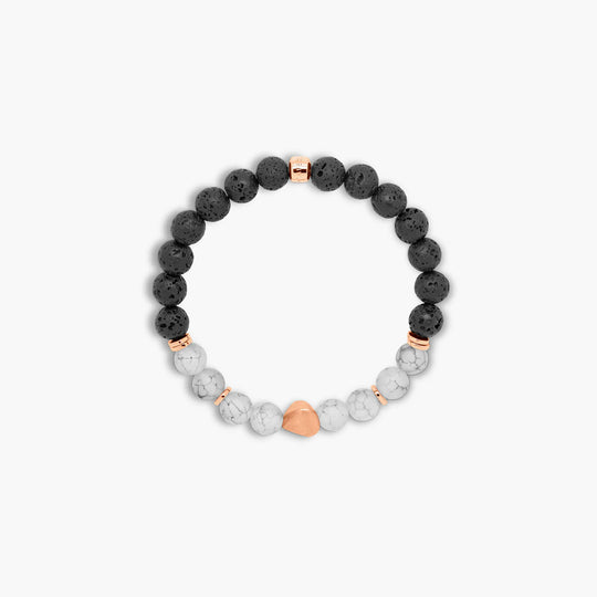 Tateossian Nugget bracelet with frosted fire agate and rose gold plated sterling silver