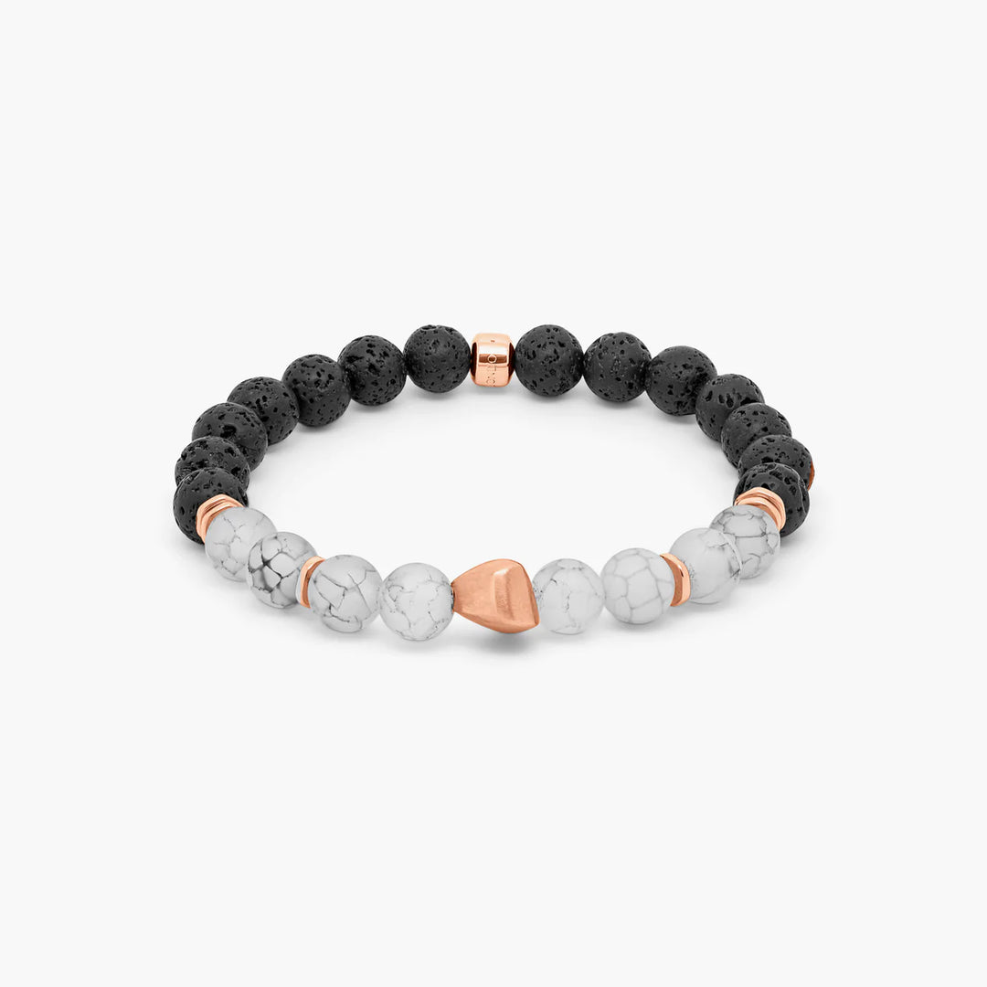 Tateossian Nugget bracelet with frosted fire agate and rose gold plated sterling silver