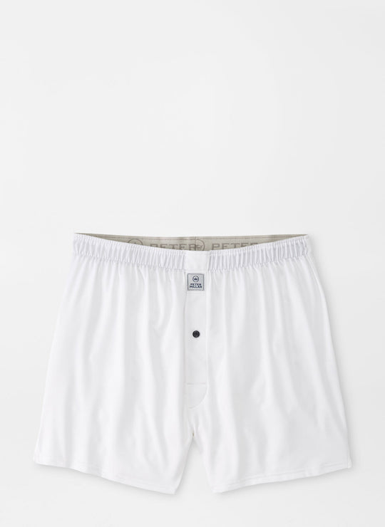 Peter Millar Bold Stretch Jersey Boxer In White