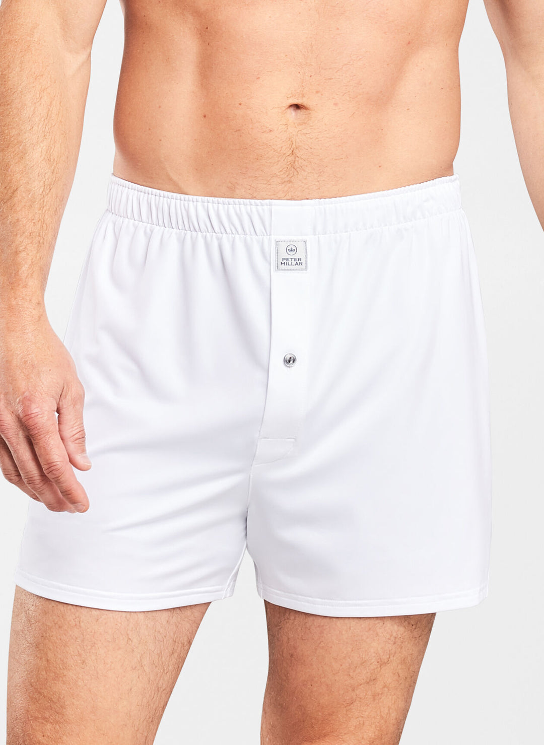 Peter Millar Bold Stretch Jersey Boxer In White