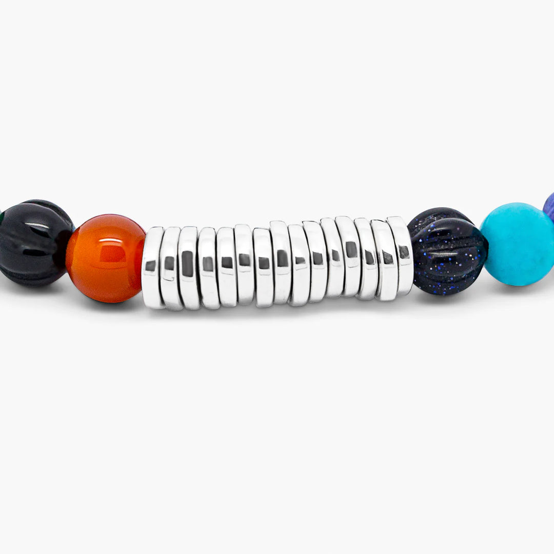Tateossian Classic Disk Bracelet In Multi Colored Stones