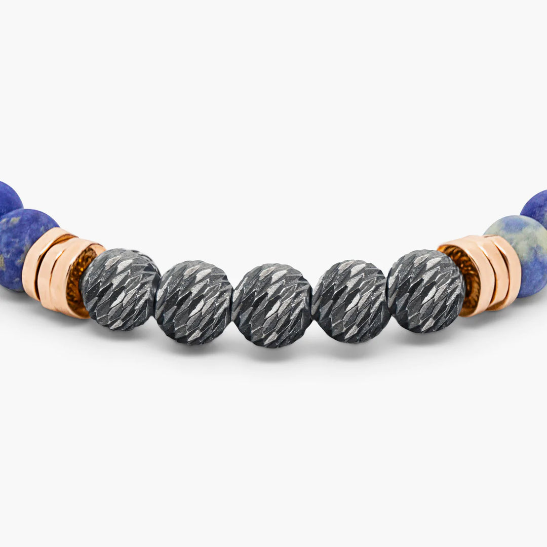 Tateossian Stonehenge bracelet with sodalite in sterling silver