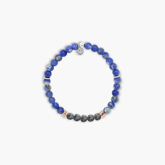 Tateossian Stonehenge bracelet with sodalite in sterling silver