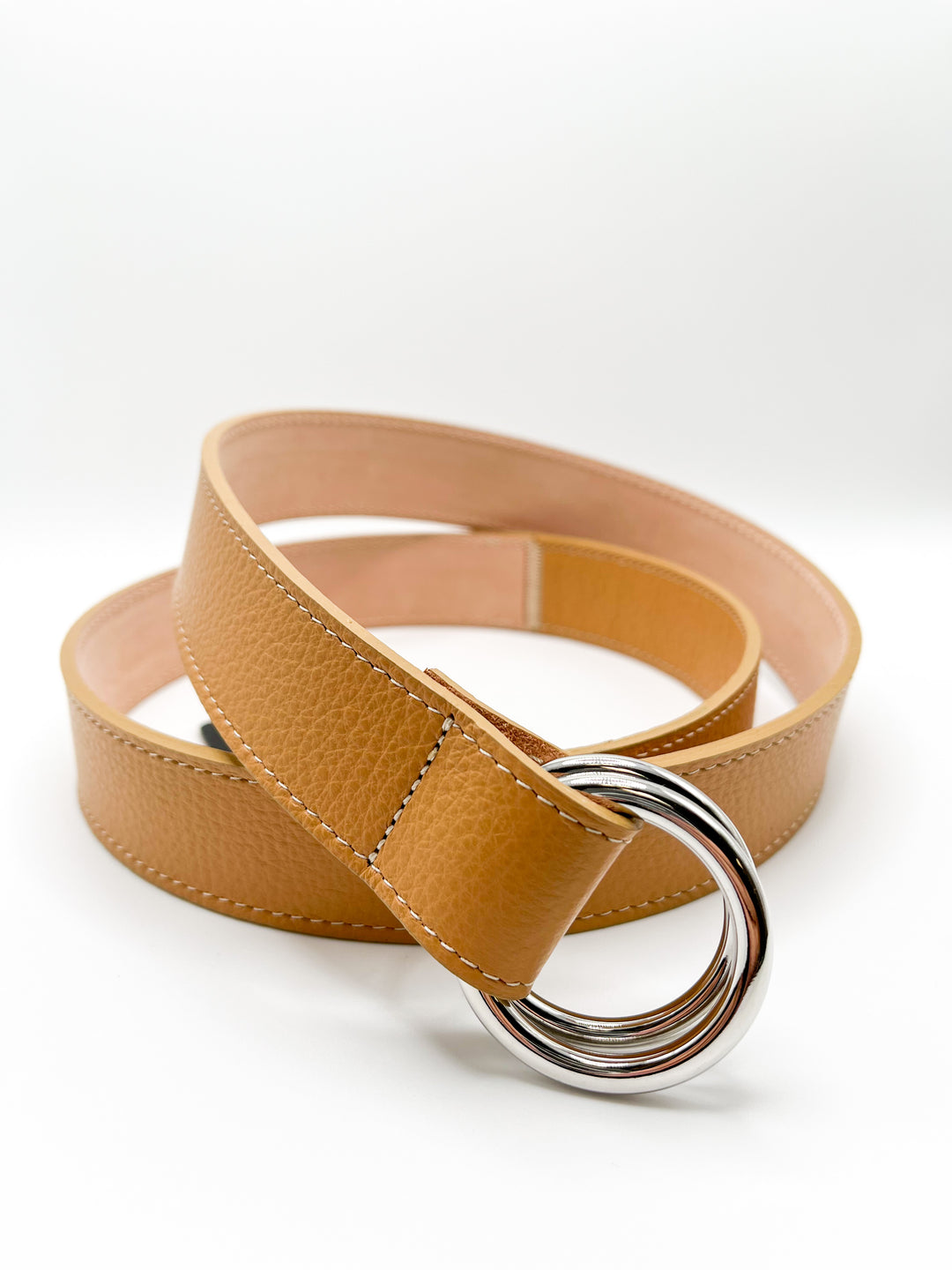 The Oxford Shop O-Ring Leather Belt In Vacchetta